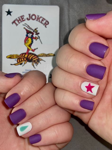 Hunter X Hunter Nails Acrylic, Hunter Hunter Nails, Hunter X Hunter Nail Art, Hxh Nails Design, Hisoka Nails, Hunter X Hunter Nails, Hxh Nails, Hunter Nails, Anime Themed Nails