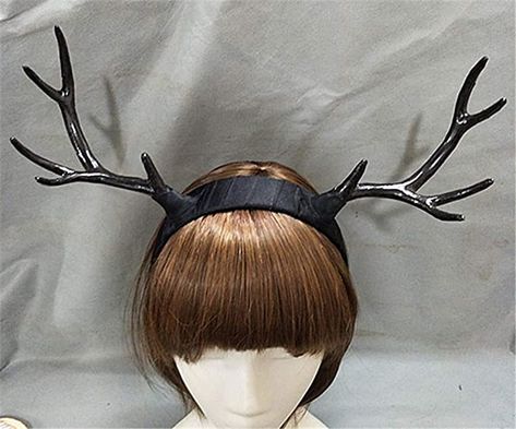 Gay Prom Outfits, Gay Prom, Horn Headpiece, Black Antlers, Antlers Headband, Deer Antlers Headband, Christmas Cosplay, Antler Headband, Vintage Hair Accessories