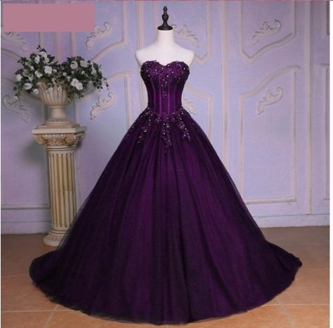 Dark Purple Princess Dress, Dark Purple Ball Gown, Dark Purple Quinceanera Dresses, Masquerade Sweet 16, Princess Quinceanera Dresses, Goth Wedding Dresses, Purple Ball Gown, Ball Gown Princess, Dark Purple Dresses