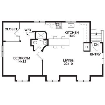 Above the Garage Apartment Plan Barn Loft Apartment Floor Plans, Apartment Loft Layout, Garage Loft Apartment, Barn Loft Apartment, Garage Suite, Above Garage Apartment, Loft Layout, Barn Apartment, Barn Loft