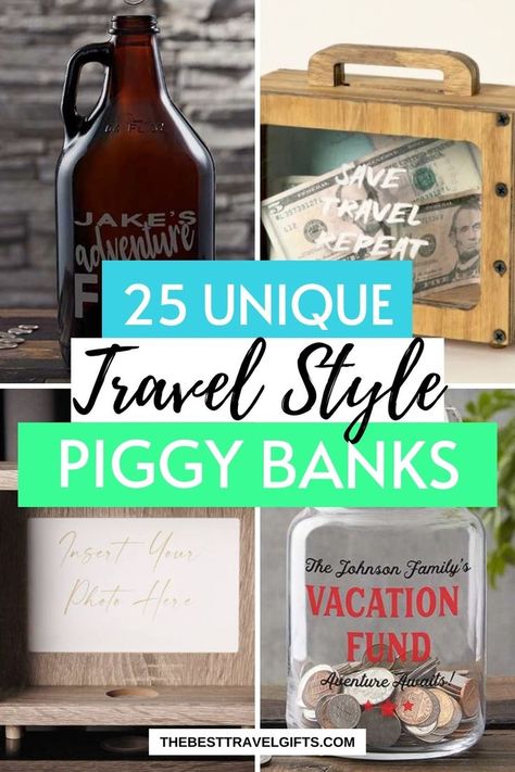 For those bitten by the travel bug, saving for the next trip is part of the adventure. Our selection of unique piggy banks for travelers is not just about saving coins; it’s about inspiring journeys. With designs that spark wanderlust, these piggy banks are perfect for anyone dreaming of their next destination. Unique Money Gift Ideas, Creative Ways To Give Money, Gift Ideas Creative, Ways To Give Money, Money Gift Ideas, Money As A Gift, Saving Coins, Money Jars, Money Bank