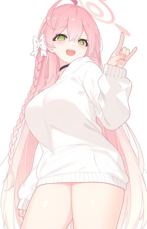 Pink Haired Female Character, Thigh Artwork, Anime Girlxgirl, Cute Profile Pictures, 영감을 주는 캐릭터, Female Character Design, Art Styles, Cute Anime Pics, Anime Artwork