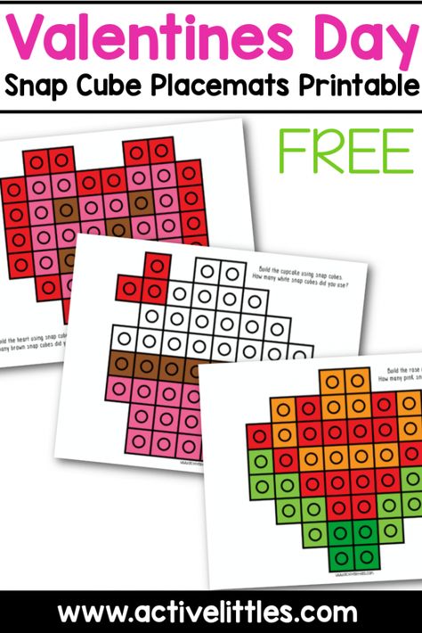 valentines day snap cube free printable Valentine’s Day Centres Kindergarten, Valentine Pattern Block Mats Free, Free Preschool Valentines Activities, Linking Cubes Activities Free Printables, Snap Cube Pattern Cards Free, Valentine Stem Activities For Kids, Valentines Activity Ideas, Valentine’s Day Craft, 2nd Grade Valentines