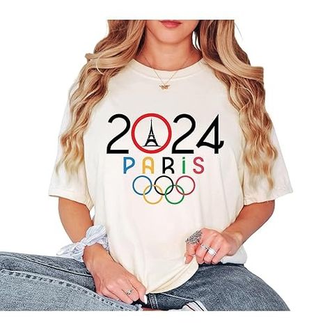 Olympic Shirts, Olympics Party, Graphic Tee Men, Fairy Grunge Aesthetic, Olympic Party, Chiffon Tops Blouses, Paris Vacation, Paris Trip, Usa Olympics