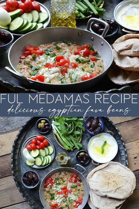 ful medamas recipe pin Foul Medames Recipe, Ful Medames Recipe, Ful Madames, Foul Mudammas Recipe, Foul Mudammas, Ful Recipe, Middle Eastern Recipes Arabic Food, Ful Medames, Fava Beans Recipes