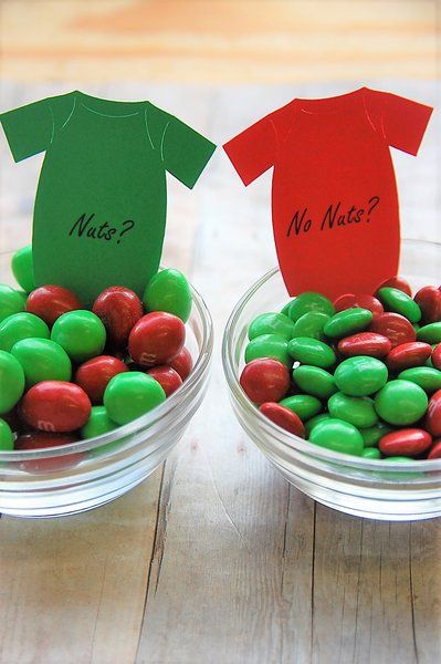 Gender Reveal Party Table, Christmas Baby Reveal, Gender Reveal Food, Christmas Nuts, Christmas Gender Reveal, Gender Reveal Announcement, Pregnancy Gender Reveal, Gender Reveal Party Theme, Gender Reveal Themes