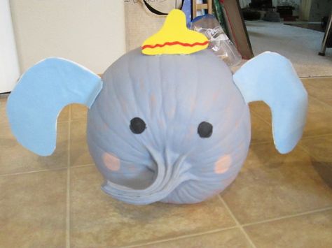 Dumbo Tsum Tsum pumpkin. Dumbo Pumpkin, Neighborhood Halloween, No Carve Pumpkin, Halloween Costumes To Make, Pumpkin Books, No Carve Pumpkin Decorating, Pumpkin Carving Ideas, 2024 Ideas, Painted Pumpkin