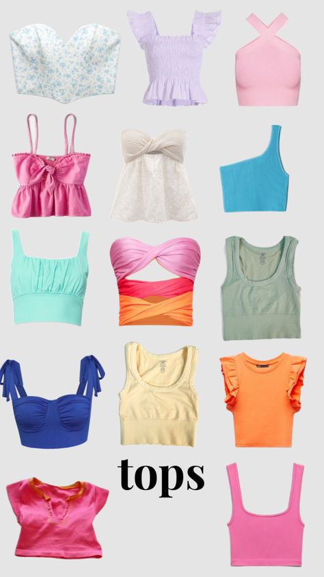 #tops #summer Cute Tops For The Beach, Preppy Tops Summer, Cute Summer Tops For Teens, Shein Tops Summer, Thrifty Aesthetic, Cute Tops For Summer, Summer Tops Aesthetic, Summer Tops 2023, Trendy Summer Tops