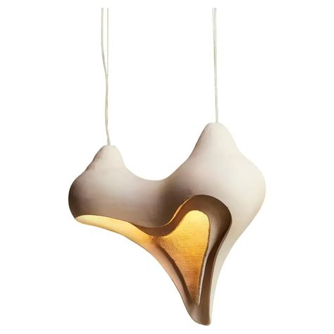 For Sale on 1stDibs - Large womb pendant lamp by Jan Ernst. Dimensions: D 28 W 60 H 55 cm. Materials: white stoneware The Origin Collection is a collaboration between Jan Ernst Jan Ernst, Lighting Units, Organic Lighting, Ceramic Lighting, Art Homework, Summer Pendant, La Summer, Sculptural Furniture, Vintage Chandeliers