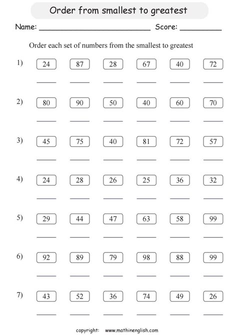 Ascending And Descending Order Worksheet, Descending Order Worksheet, Ascending And Descending Order, Grade 1 Math Worksheets, Holiday Math Worksheets, Class 1 Maths, Easy Math Worksheets, Kindergarten Math Worksheets Addition, Mental Maths Worksheets