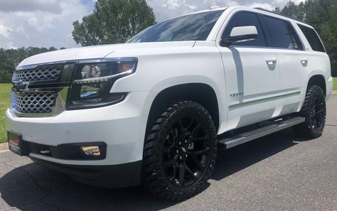 White Chevy Tahoe With Black Rims, Mom Cars, Centerline Wheels, Future Trucks, Mom Car, Family Man, Future Cars, Truck Ideas, Street Racing Cars