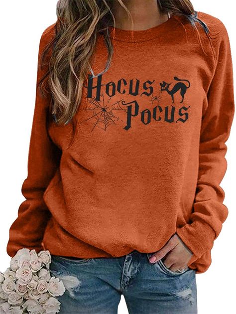 PRICES MAY VARY. 60% polyester, 35% cotton and 5% spandex Imported Pull On closure Machine Wash SOFT FABRIC: These comfy halloween sweatshirt for women are made of cotton blend. When you put on this sanderson sisters sweatshirt, it will give you comfy touch. HAPPY HALLOWEEN SWEATSHIRT: This hocus pocus sweatshirt is nice for spooky season. Hocus pocus letters printed, cat graphic, long sleeve, round neck tops, casual style. All of these features make a great fall pullover tops. ANY OCCASION: Thi Simple Comfy Halloween Costumes, Trending Sweatshirts, Hocus Pocus Shirts, Halloween Sweatshirt For Women, Boo Sweatshirt, Hocus Pocus Sweatshirt, Hocus Pocus Movie, Fall Crewneck Sweatshirt, Youtuber Dr