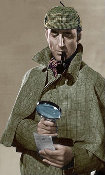 Basil Rathbone as the great detective! Basil Rathbone Sherlock Holmes Wallpaper, Old Detective Outfit, Sherlock Holmes Basil Rathbone, Sherlock Holmes Fashion, 80s Detective Aesthetic, Old Detective Aesthetic, 60s Detective, Detective Pose Reference, 1950s Detective