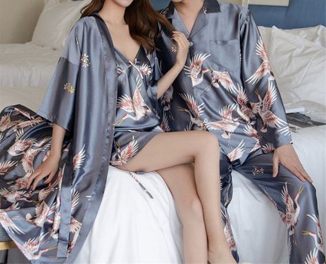 Honeymoon Outfits Night, Honeymoon Gift, Couple Pajamas, Sleepwear Fashion, Pajama Suit, Honeymoon Outfits, Plus Size Pajamas, Long Gown Dress, Home Clothes