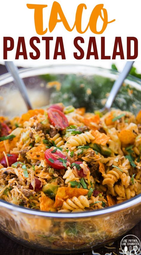 Delicious Pasta Salad, Salad Macaroni, Taco Pasta Salad, Mexikansk Mat, Seasoned Ground Beef, Sommer Mad, Resep Pasta, Summer Potluck, Taco Salad Recipes