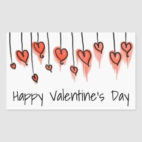 Cute Red Watercolor Hearts Happy Valentine's Day Holiday Card | Zazzle.com Valentines Day Watercolor, Valentine Drawing, Valentines Bricolage, Valentines Day Cards Handmade, Homemade Valentines Day Cards, Valentines Day Drawing, Valentines Watercolor, Funny Valentines Cards, Cookie Images