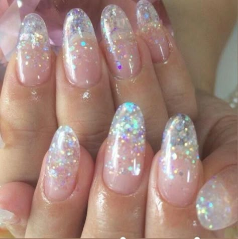 Nails With Glitter, Clear Nail, Cute Nail Art Designs, Really Cute Nails, Snowflake Nails, Nail Swag, Kawaii Nails, Hair Treatments, Cute Nail Art