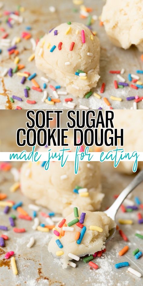 Egg Free Sugar Cookie Dough is exactly what the name states.. Sugar Cookie Dough without the eggs, so it is meant for eating!! Satisfy your sweet tooth in about 5 minutes with this recipe! |Cooking with Karli| #sugarcookiedough #eggfree #easy #dessert Cookie Dough Vegan, Pillsbury Sugar Cookie Dough, Cookie Dough For One, Edible Sugar Cookie Dough, Sugar Cookie Dough Recipe, Nutella Cookie, Cooking With Karli, Edible Cookie Dough Recipe, Cookie Dough Recipes