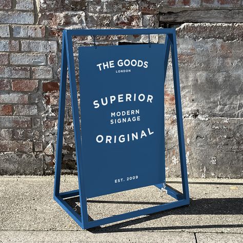 This 'A' frame is made from steel box section so is very strong and heavy, in fact it's probably the toughest pavement sign you can buy!  This design is great for shops, bars and restaurants. Light Boxes, Menu Boards, Bars And Restaurants, House Numbers, Hanging Signs, Light Box, Good Things, Vinyl, Signs