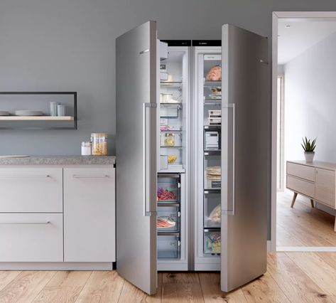 Bosch Fridges and Freezers | Bosch UK Ideas Para Cocina, Larder Fridge, Double Door Fridge, Door Fridge, Space Planets, Fridge Freezer, Fridge Freezers, New Flat, Double Door