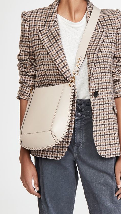 A Cool Cream Bag: Isabel Marant Oskan New Crossbody Bag Cream Crossbody Bag Outfit, Isabel Marant Oskan Bag, Cream Bag Outfit, Crossbody Bag Outfit, Cream Bag, Hands Free Bag, Cream Bags, Bag Outfit, Zipper Tote Bag