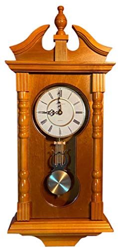 vmarketingsite Grandfather Wood Wall Clock with Westminster Chime. Pendulum Wood Traditional Clock. Makes a Great Hou... Chiming Wall Clocks, Carved Wood Wall Decor, Grandfather Clocks, Best Wall Clocks, Pendulum Wall Clock, Pendulum Clock, Diy Clock Wall, Wooden Wall Clock, Wood Clocks