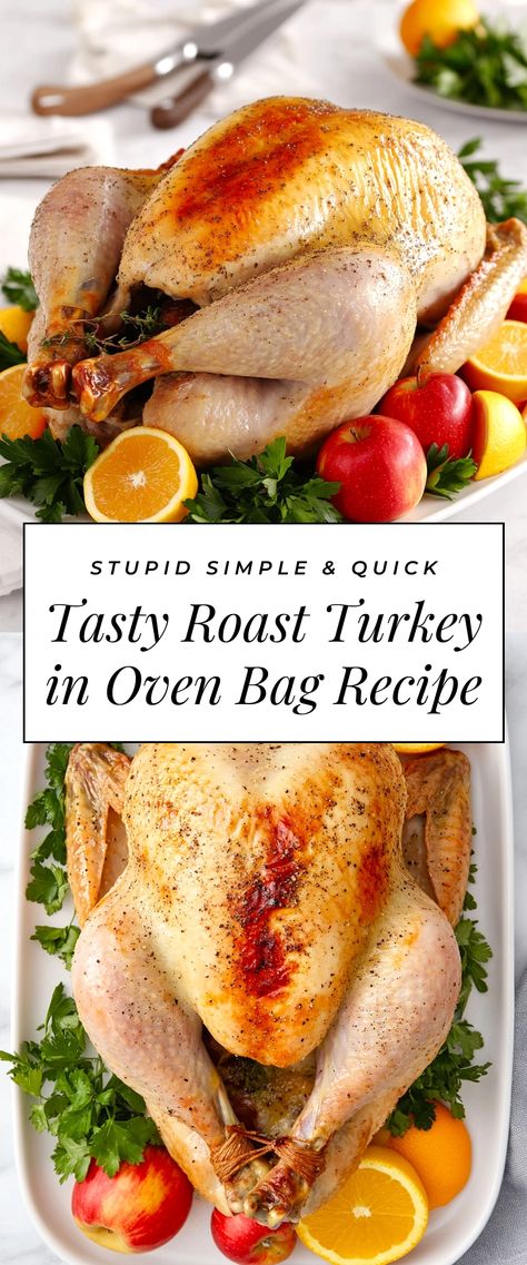 Image for Tasty Roast Turkey in Oven Bag Recipe Best Turkey In A Bag Recipes Ovens, Baking Turkey In Oven Bag, Turkey In Bag In Oven Recipe, How To Bake A Turkey In The Oven Easy, Turkey In A Bag Recipes Ovens, Turkey Roast Recipes, Turkey Bag Recipes, Turkey Roasting Bag, Turkey In Oven Bag