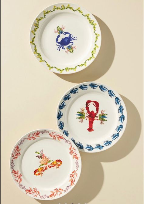 Crab And Shrimp, Color Me Mine, Dinner Plate Set, Keramik Design, Entertaining Essentials, Painted Plates, Tableware Collection, Dinner Plate Sets, Pottery Painting