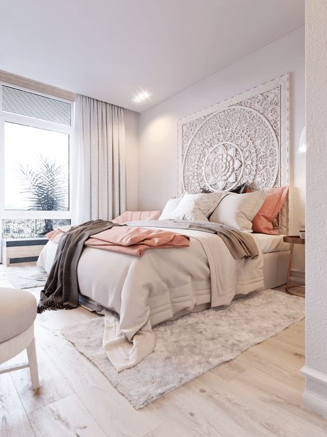 25+ Best Bedroom Wall Decor Ideas and Designs for 2020 Stencil Headboard, Feng Shui Bedroom Layout, Bedroom Set Designs, Bedroom Wall Decor Above Bed, White Bedroom Set, Small Apartment Bedrooms, Bedroom Wall Designs, Apartment Bedroom Decor, Woman Bedroom