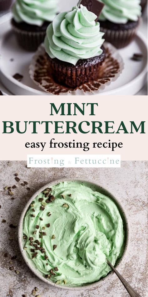 Mint Chocolate Chip Frosting, Mint Chip Frosting, Chocolate Cake Mint Frosting, Vanilla Mint Cupcakes, Chocolate Mint Cupcakes Recipe, Mint Chocolate Frosting, Mint Icing For Brownies, Mint Oreo Cupcakes, Mint Frosted Brownies