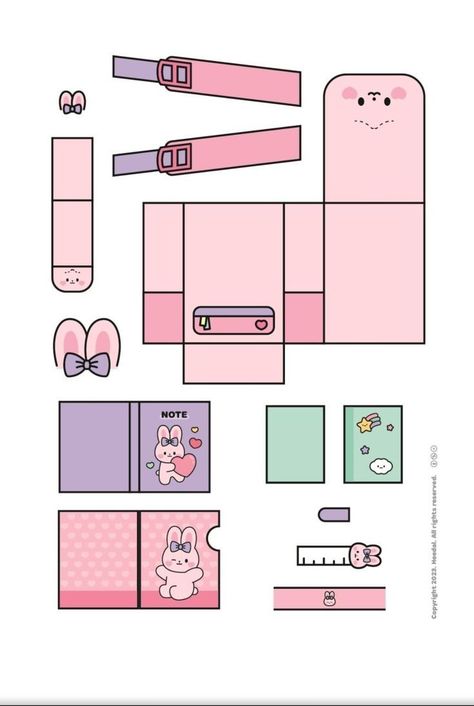 Paper Figure Template, Cherry Craft, Duck Things, Buku Diy, Paper Toys Diy, Kitty Crafts, Diy Paper Toys, Diy Hello Kitty, Kutek Disney