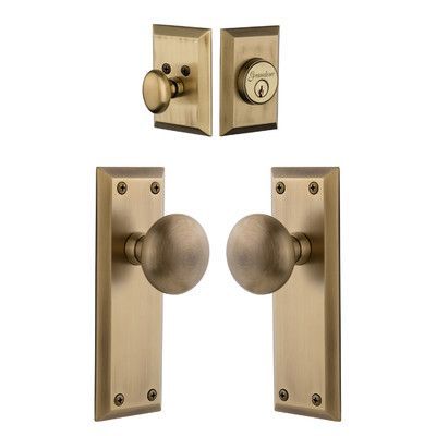 Grandeur Fifth Avenue Keyed Door Knob Finish: Vintage Brass Exterior Door Hardware, Front Door Hardware, Baldwin Door Hardware, Door Coverings, Gold Door, Contemporary Doors, Front Door Handles, Interior Accents, Brass Door