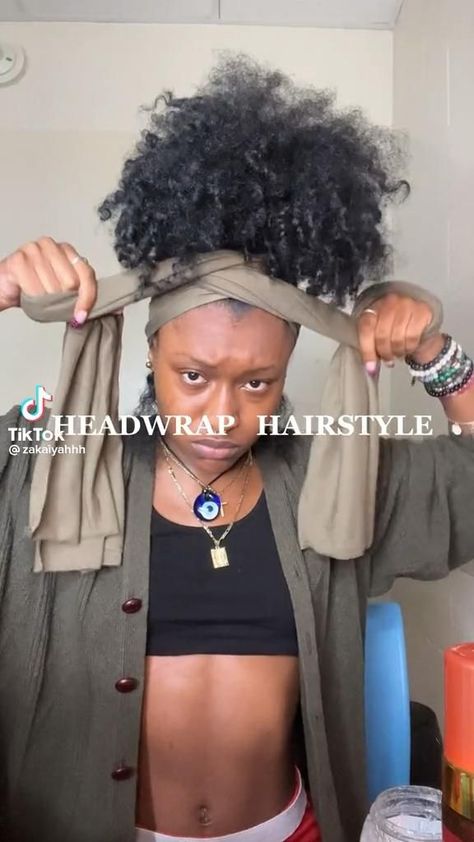 Natural Hairstyles With Head Wrap, Natural Hairstyles For Black Women Head Wrap, Natural Wrap Hairstyles Black Women, Head Scarf Styles Black Women Natural Hair, Head Wrap Afro Puff, Braids With A Hat Black Women, Scarf With Ponytail Hairstyles Black Women, Black Women Hair Wraps, 4c Natural Hairstyles Headwrap