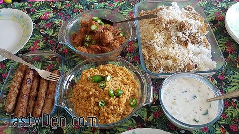 Menu Ideas for Pakistani Dawat – TastyDen Dawat Menu Ideas Pakistani, Pakistani Dinner, Kebab Recipes Beef, Food Ideas For Dinner, Birthday Dinner Menu, Beef Biryani, Ground Beef And Cabbage, Chicken Karahi, Ideas For Dinner