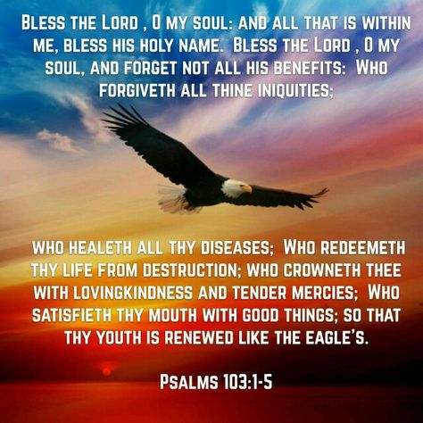 Psalms 103:1-5 Psalm 103 1-5, Psalm 103 5, Don't Worry Quotes, Psalms 103, Happy Sabbath Quotes, Bible Highlighting, Psalms Verses, Psalm Scriptures, Sabbath Quotes