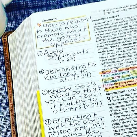 Amy Hale on Instagram: "Whew! 2 Timothy chapter 2 gives us some much needed reminders for how to live in such a divisive world. “The Lord’s servant must not quarrel, but must be gentle to everyone…” (2 Timothy 2:24 CSB)" 2 Timothy 2:15, Christian Notes, 1 Timothy 6, Healing Journaling, Journal Notes, Bible Journal Notes, Ministry Ideas, Daily Devotions, 1 Timothy