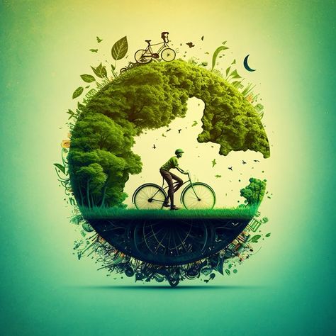 Bicycle Creative Ads, World Cycle Day, World Bicycle Day Creative Ads, World Photography Day Creative Ads, World Earth Day Creative Ads, World Environment Day Creative Post, Earth Day Ads, Environment Day Creative Ads, World Design Day