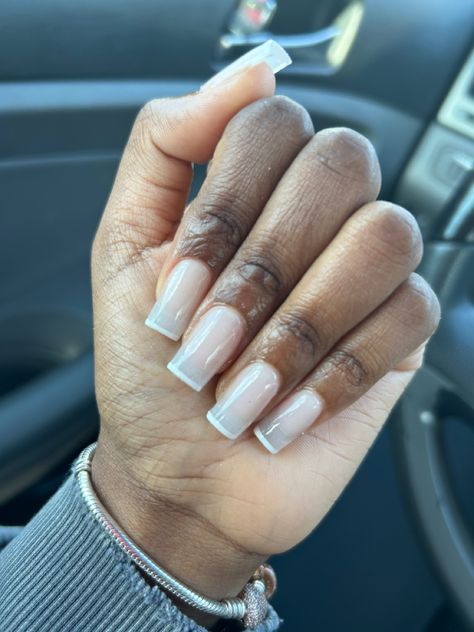 Cloudy White French Tip Nails, Soft White French Tip Nails, White On White French Tip, Cloudy White Nails, White On White French Tip Nails, White On White French Manicure, Milky White French Tip Nails, White On White French, French Toe Nails