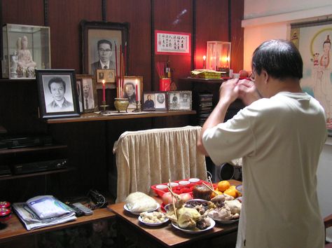 Ancestor worship (also called ancestor veneration) is a ritual practice that is based on the belief that deceased family members have a continued existence, take an interest in the affairs of the world, and possess the ability to influence the fortune of the living. Ancestor Veneration, Ancestor Worship, Ancestor Altar, Filial Piety, East Asia, Family Members, Ritual, Worship, Ghost