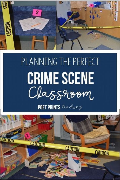 Top 5 tips to planning an easy Crime Scene Day. My kids had so much fun staging a crime scene investigation and becoming detectives for a day!  The and cases activities were easy to plan and the inferencing unit was easy to teach. Mystery Unit 3rd Grade, Detective Stem Activities, Mystery Unit, Inferencing Activities, Spy School, Reading Curriculum, Making Inferences, Classroom Transformation, Forensic Science