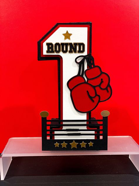 Boxer Theme Birthday Party, Boxing Party Centerpieces, Boxing Theme Party Ideas Decorations, Boxing Theme Centerpiece Ideas, Ufc Themed Birthday Party, Boxing First Birthday, Boxing Theme Baby Shower Boys, First Birthday Boxing Theme, Boxing First Birthday Party Themes