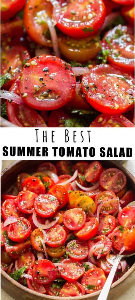 Tomato Parmesan Salad, Tomatoes Recipes Fresh, Tomato Salad Ideas, Tomatoe Salad Recipe, Cherry Tomato Salad Recipes, Small Tomatoes Recipes, Fresh Tomato Recipes Dinners, Cherry Tomatoes Recipes Salad, Cocktail Tomatoes