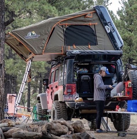 Jeep Overlanding, Jeep Wrangler Camping, Rooftop Tent Camping, Overland Jeep, Overland Camping, Overland Gear, Tactical Truck, Rooftop Tent, Jeep Camping