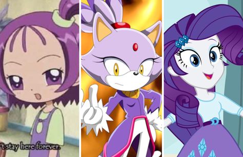 My Favorite Female Characters with Purple Hair Characters With Purple Hair Halloween, Purple Hair Characters Halloween, Purple Hair Costume Ideas, Purple Hair Costume, Purple Hair Halloween Costumes, Purple Haired Characters, Characters With Purple Hair, Pink And Purple Hair, Short Purple Hair