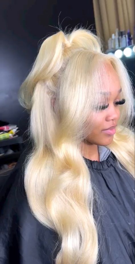 613 Wig Hairstyles, Blonde Wig Hairstyles, 13x4 Lace Front Wig, Frontal Wig Hairstyles, Blonde Lace Front Wigs, 613 Blonde, Frontal Hairstyles, Hair Ponytail Styles, Hair Laid