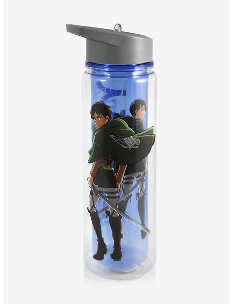 Attack On Titan Levi & Eren Water Bottle Core Water Bottle, Attack On Titan Merch, Core Water, Attack On Titan Levi, Think Again, Levi Ackerman, Hot Topic, Things To Buy, Attack On Titan