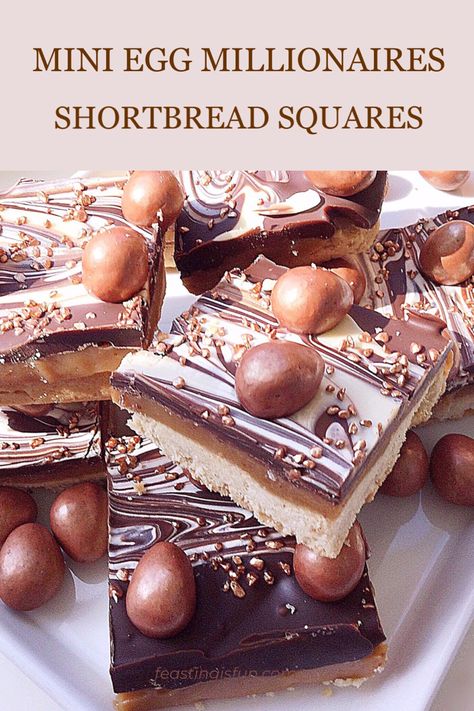 Layered Squares, Shortbread Squares, Easter Bake, Easy Dinner Sides, Millionaires Shortbread, Marbled Chocolate, Easter Recipe, Galaxy Chocolate, Easy Dinner Casseroles