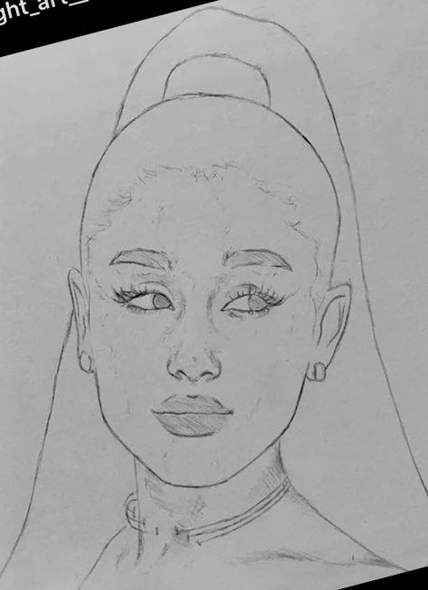 Ariana Grande Sketches Easy, Drawings Of Singers, Ariana Grande Drawings Easy, How To Draw Ariana Grande, Celebrity Sketches Easy, Adele Drawing, Ariana Drawing, Easy Disney Drawings, Pencil Drawings Of Girls