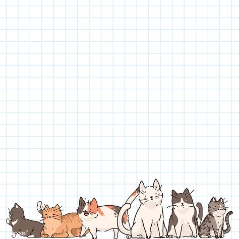 Cat lover pattern graph note paper template vector | premium image by rawpixel.com / marinemynt Cat Note Paper, Cute Note Pad Template, Goodnote Template Paper, Goodnote Paper, Note Paper Cute, Note Paper Template, Goodnote Template, Note Cute, Memo Pad Design