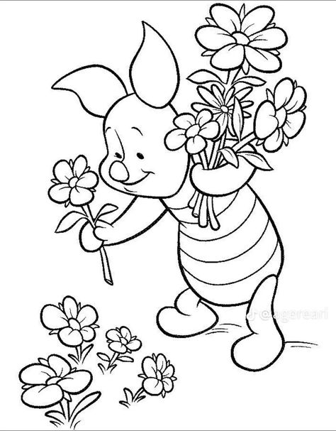 Piglet Coloring Pages, Classic Piglet, Fall Leaves Coloring Pages, Baby Disney Characters, Coloring Contest, Cute Piglets, Spring Coloring Pages, Coloring Pages For Boys, Colouring Printables